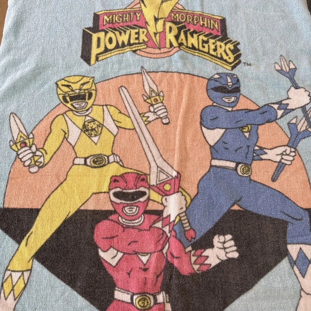 Vintage 1993 Mighty Morphin Power Rangers Beach Pool Bath Towel SABAN